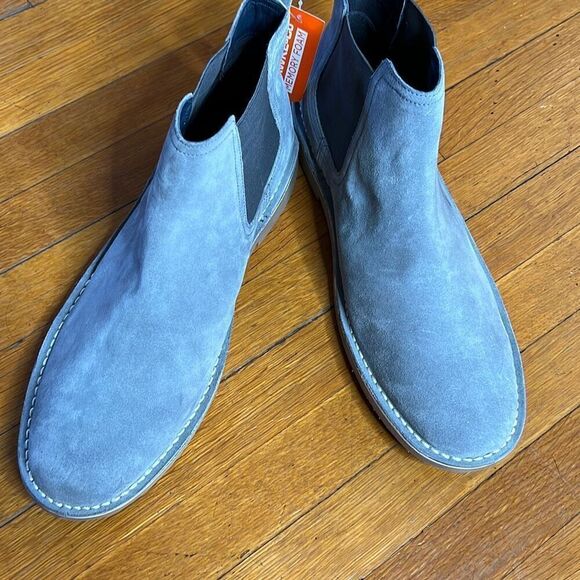 Hawke & Co Chelsea Suede Ankle Boots Almond Toe Elastic Blue Size 13 NWT - Picture 9 of 9
